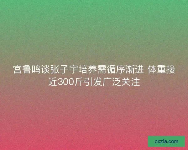 宫鲁鸣谈张子宇培养需循序渐进 体重接近300斤引发广泛关注